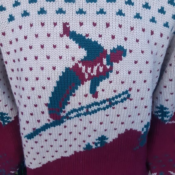 Polo Ralph Lauren SZ XL Vintage Wool Alpine Heavy Red & Beige Outdoor Sweater - Picture 9 of 16